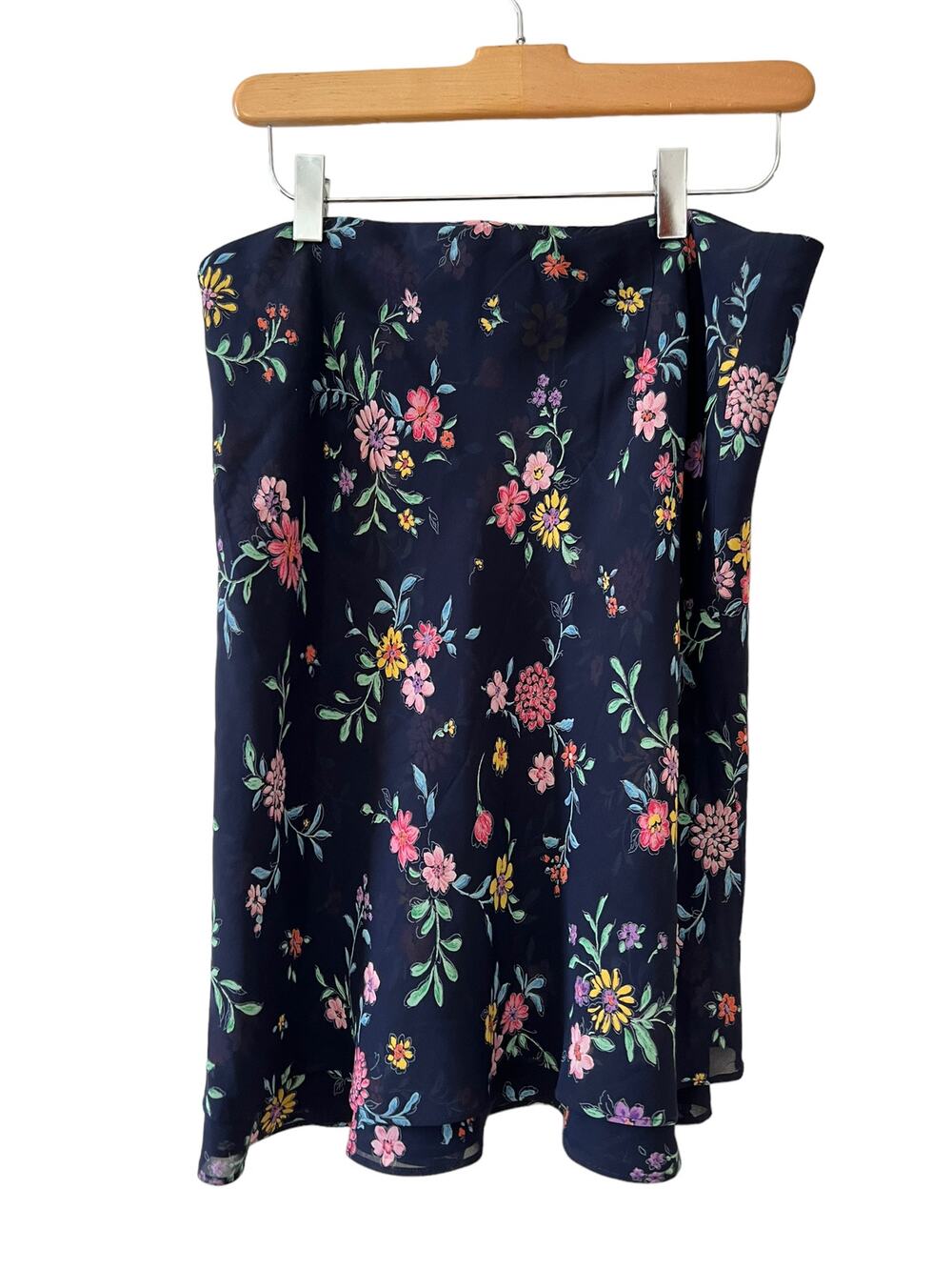 Vintage Ralph Lauren Y2K Skirt Navy Blue Floral Print